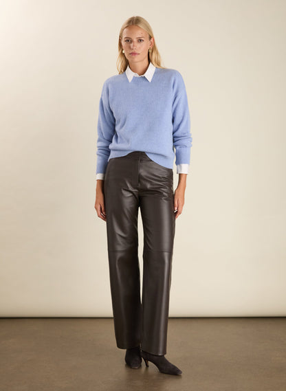 Rach Leather Wide Leg Trousers