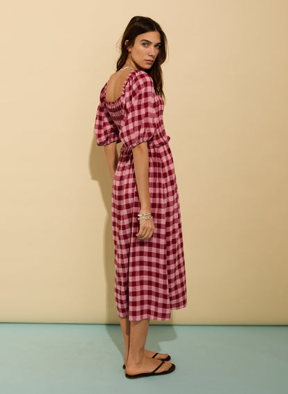 Davina Gingham Midi Dress