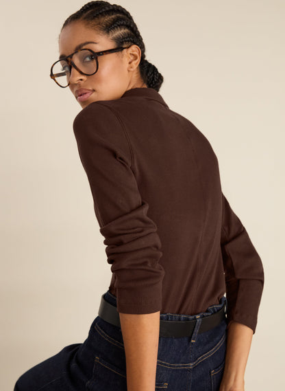 Organic Cotton Zip Collar Top