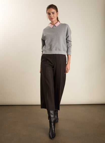Gilma Wool Blend Wide Crop Trousers