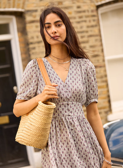 Holly V-Neck Waisted Midi Dress