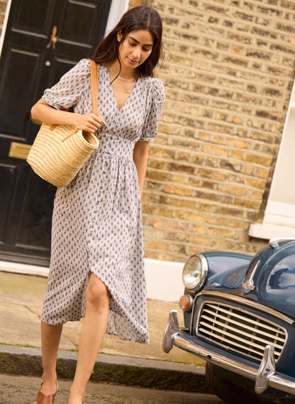 Holly V-Neck Waisted Midi Dress