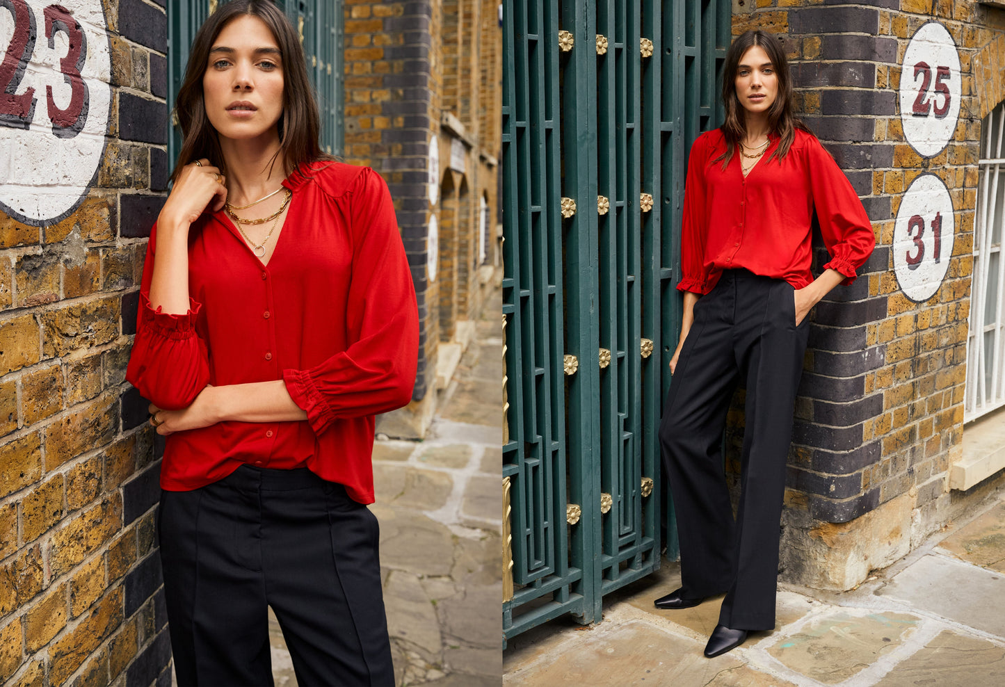 Annie Ruffle Collar Blouse