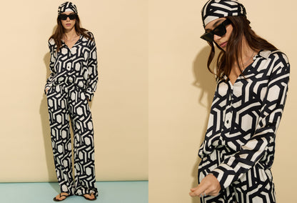 Ashlyn Printed Satin Shirt