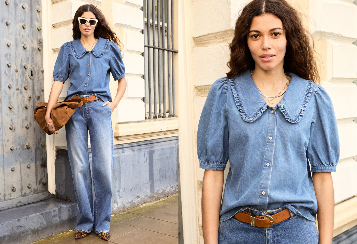 Dani Organic Denim Collar Blouse