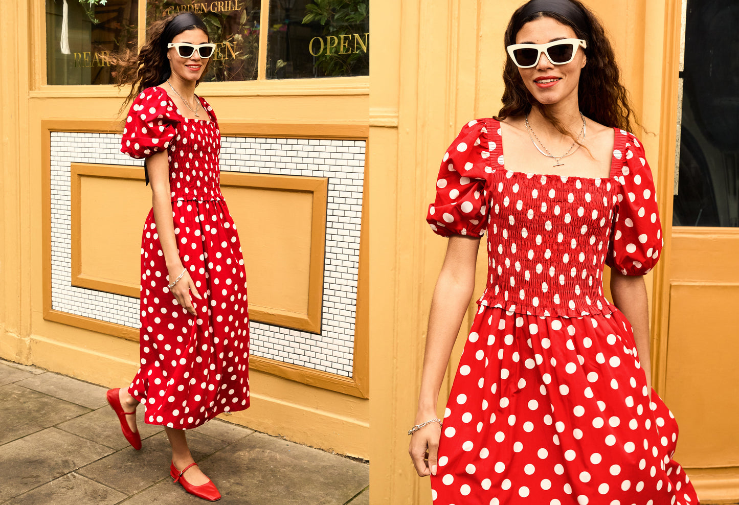 Alicia Organic Cotton Smock Midi Dress