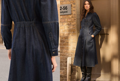 Channing Organic Denim Midi Dress