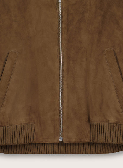 Alexis Suede Cropped Bomber Jacket