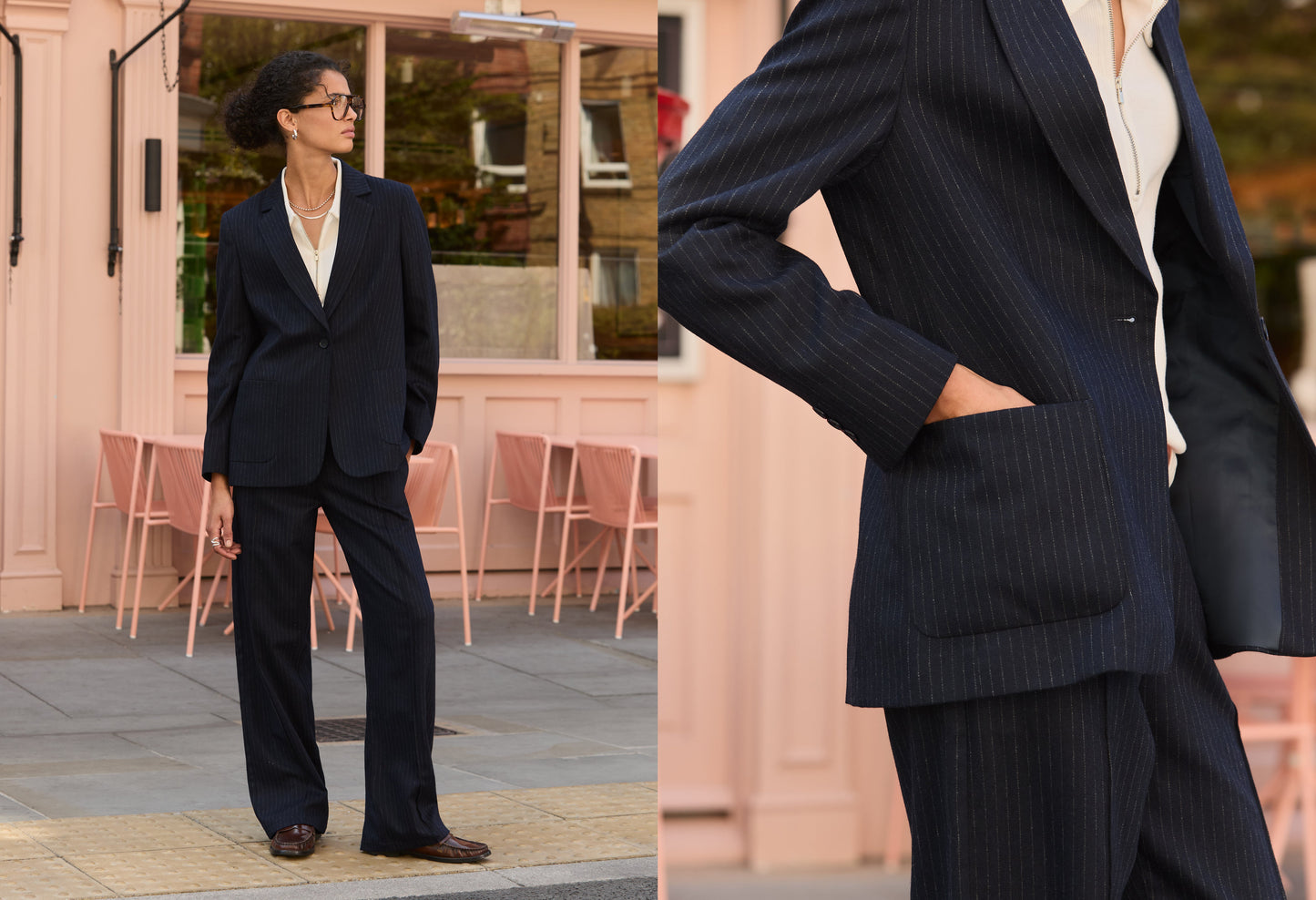 Carson Wool Blend Pinstripe Blazer