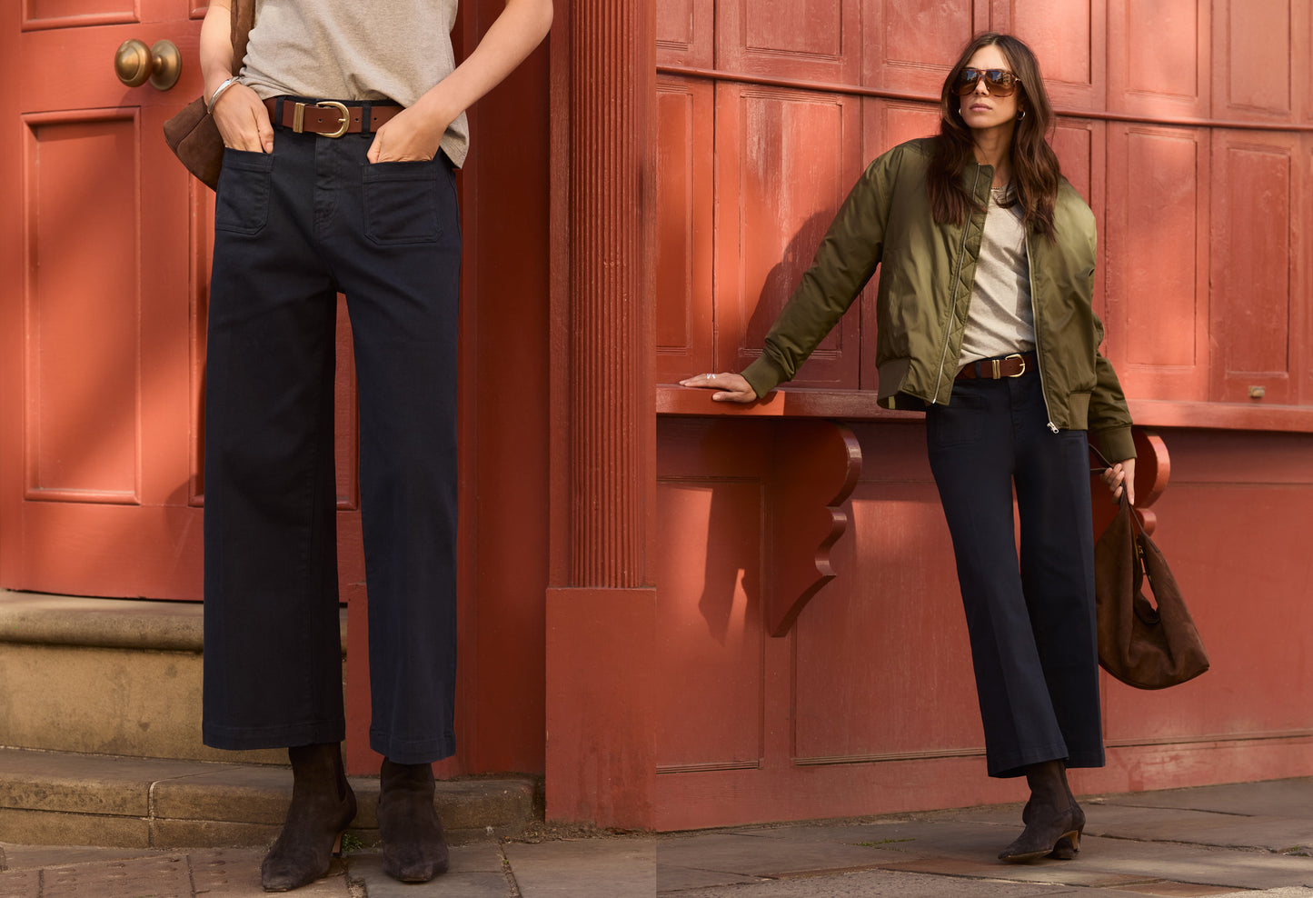 Jena Organic Cotton Stretch Wide Crop Jeans