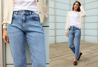 Nola Organic Cotton Stretch Crop Straight Leg Jeans