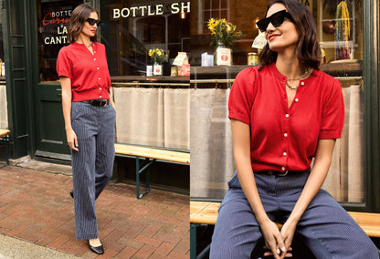 Sasha Organic Cotton Short Sleeve Cardigan