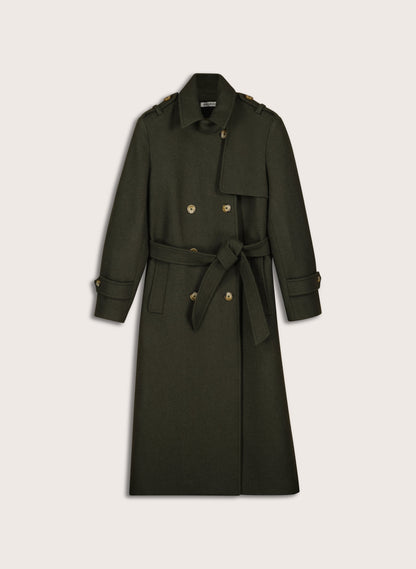 Ingrid Belted Wool Trench Coat