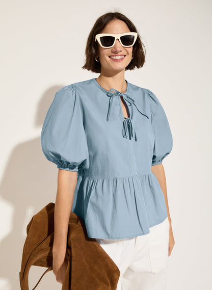 Azura Organic Cotton Tie Detail Blouse