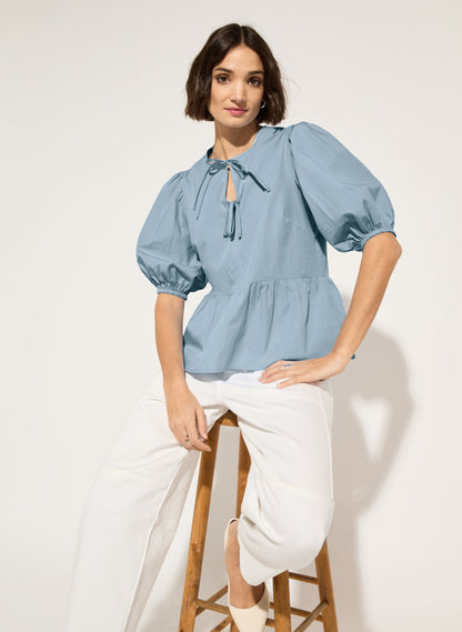 Azura Organic Cotton Tie Detail Blouse