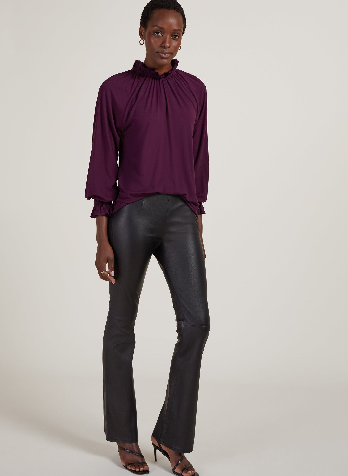 Salma Flare Leather Trousers