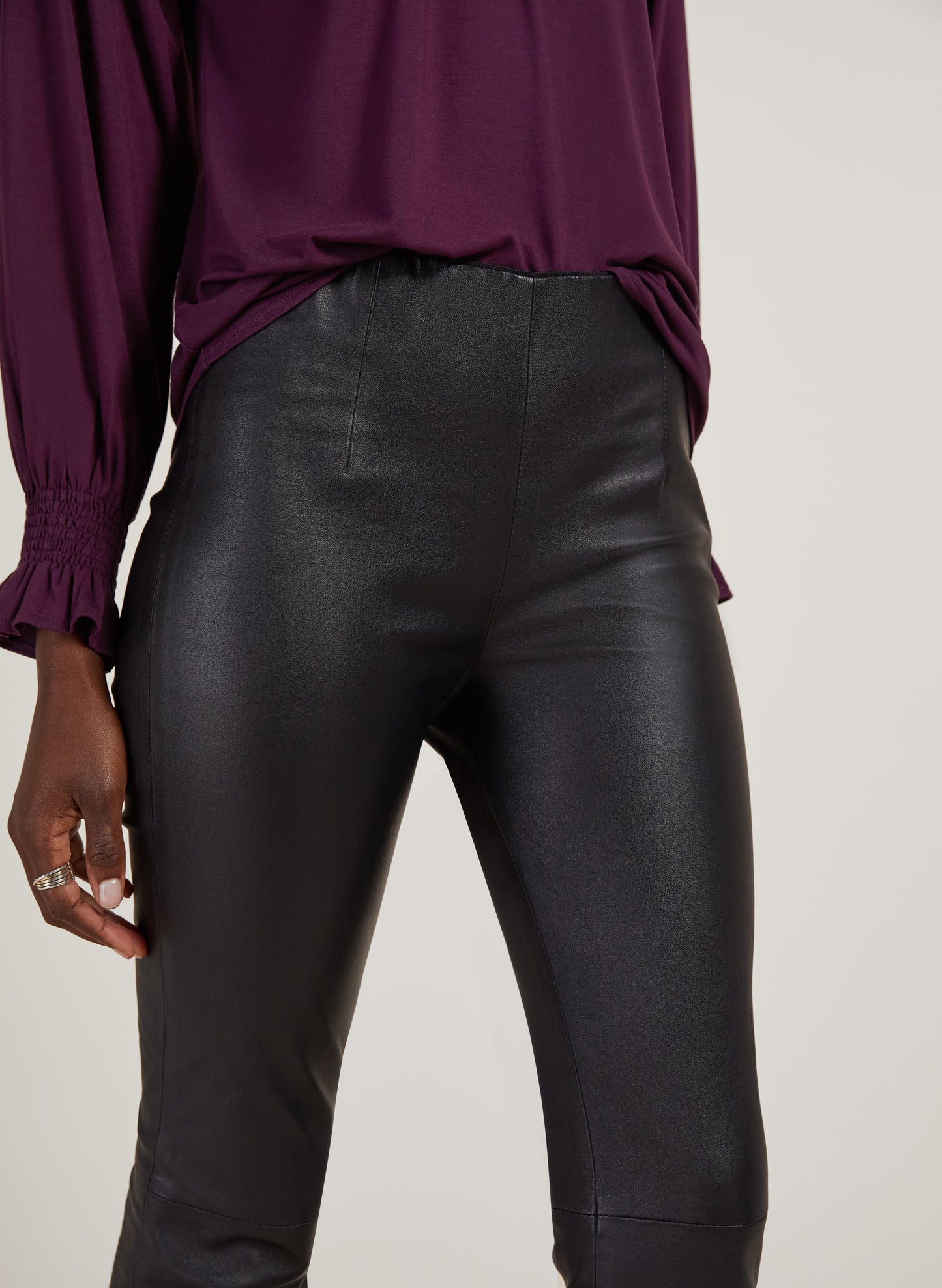 Salma Flare Leather Trousers