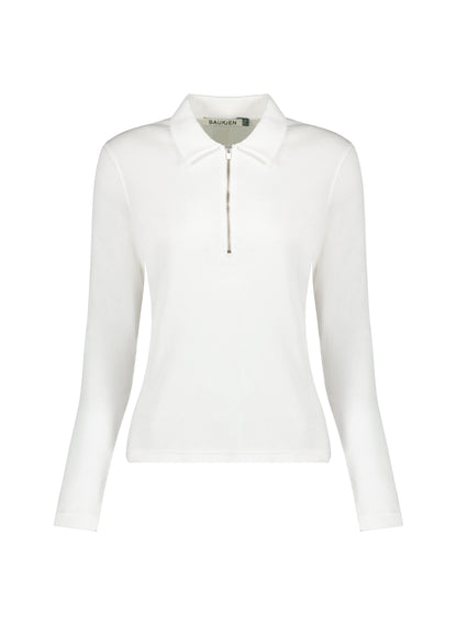 Organic Cotton Zip Collar Top