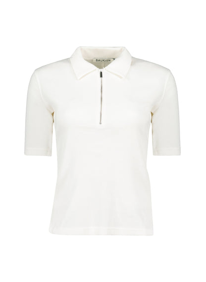 Ivy Organic Rib Zip Collar Top