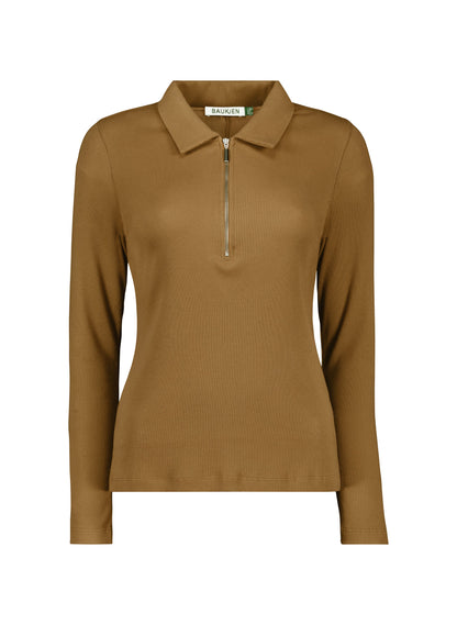 Organic Cotton Zip Collar Top