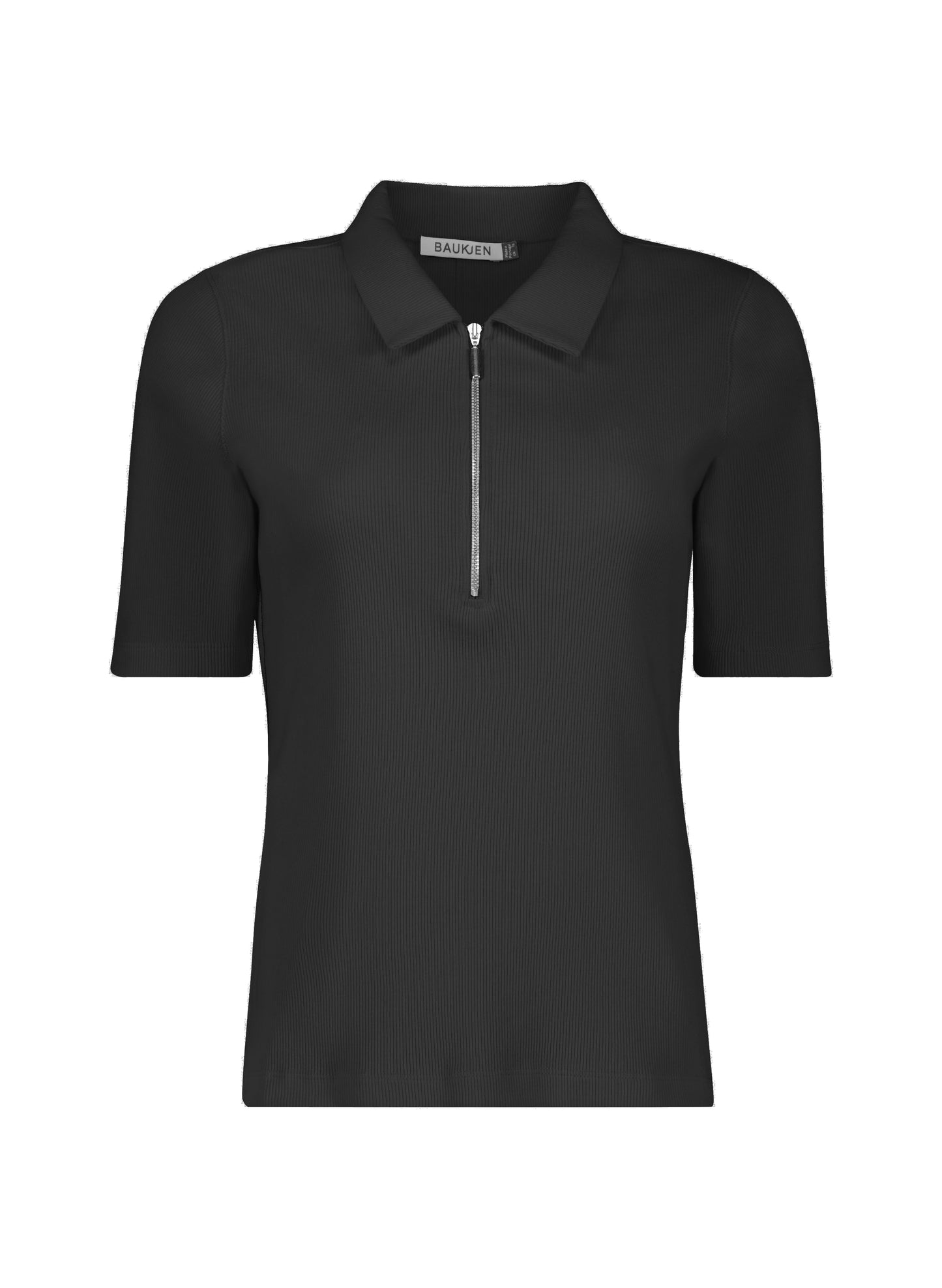 Ivy Organic Rib Zip Collar Top