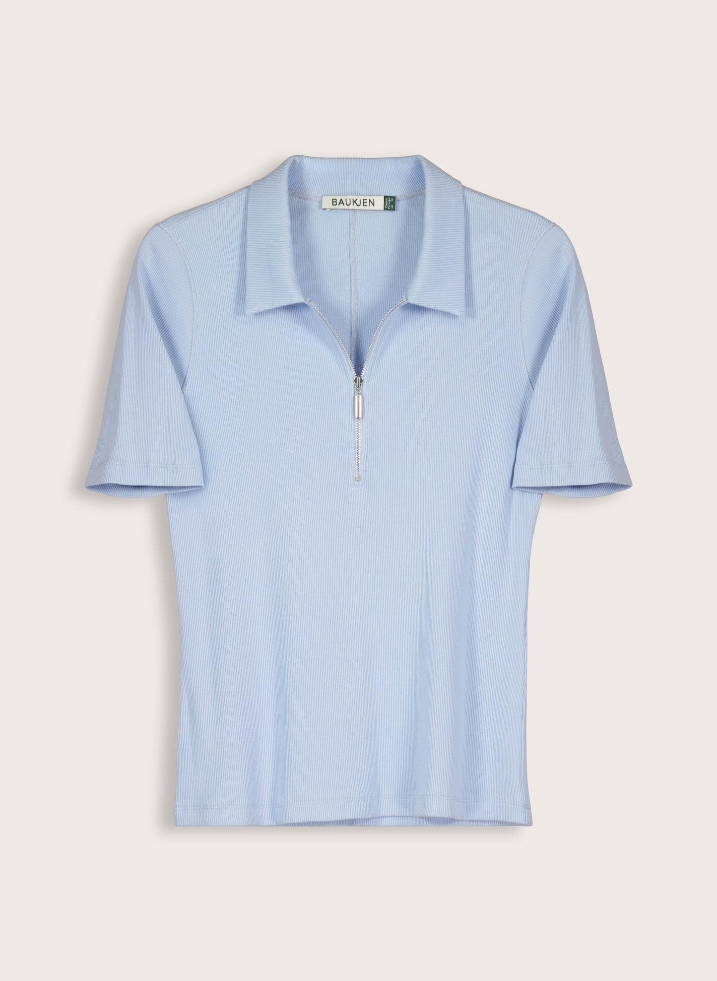 Ivy Organic Rib Zip Collar Top