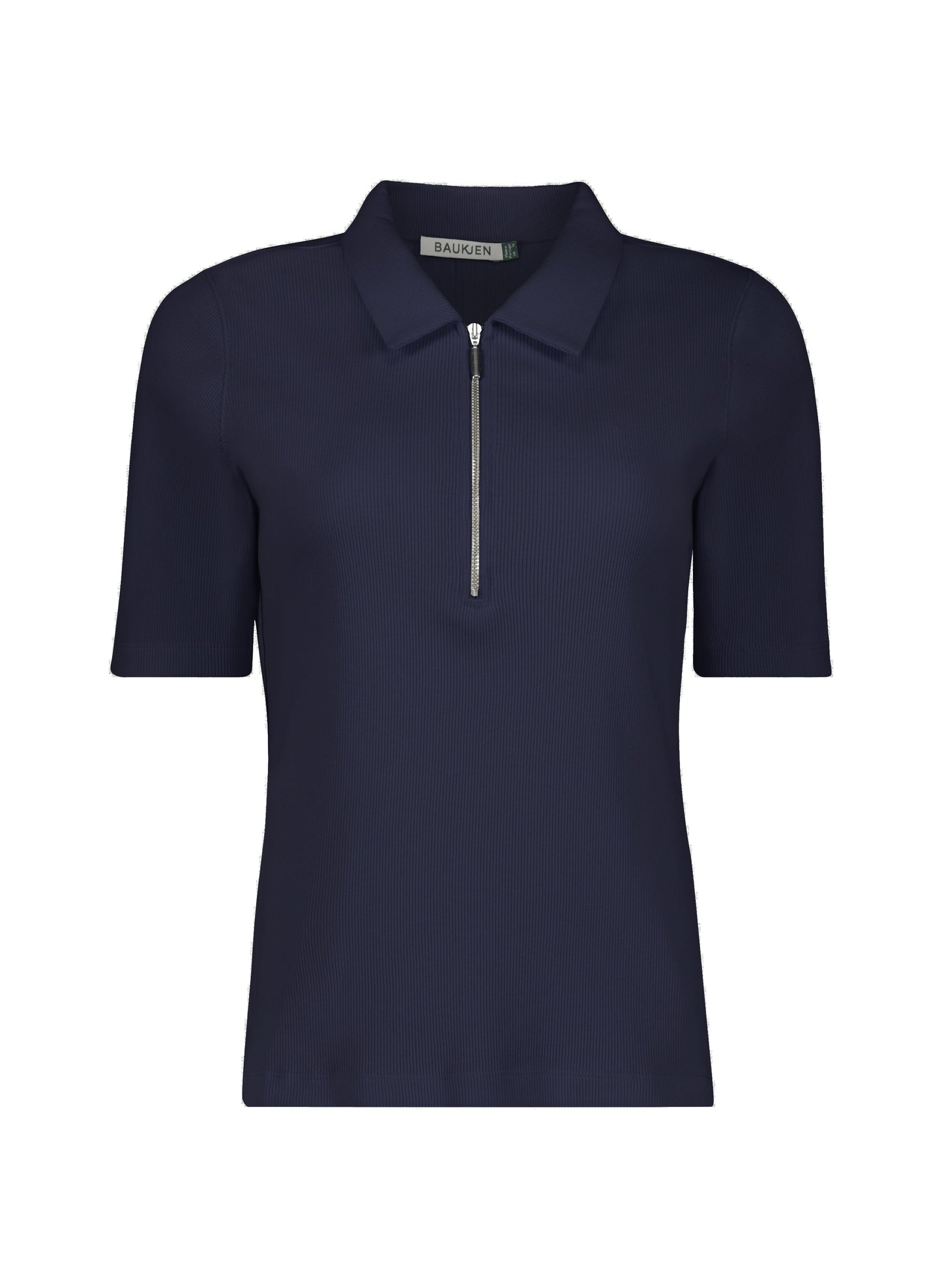 Ivy Organic Rib Zip Collar Top