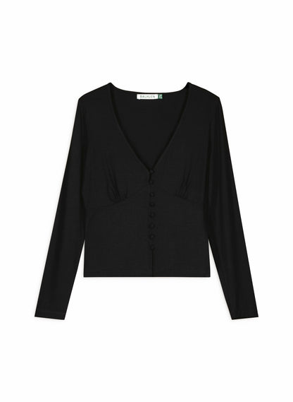 Lison V-Neck Button Through Top