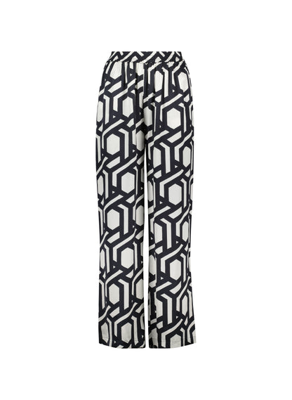 Kay Printed Satin Wide Leg Trousers