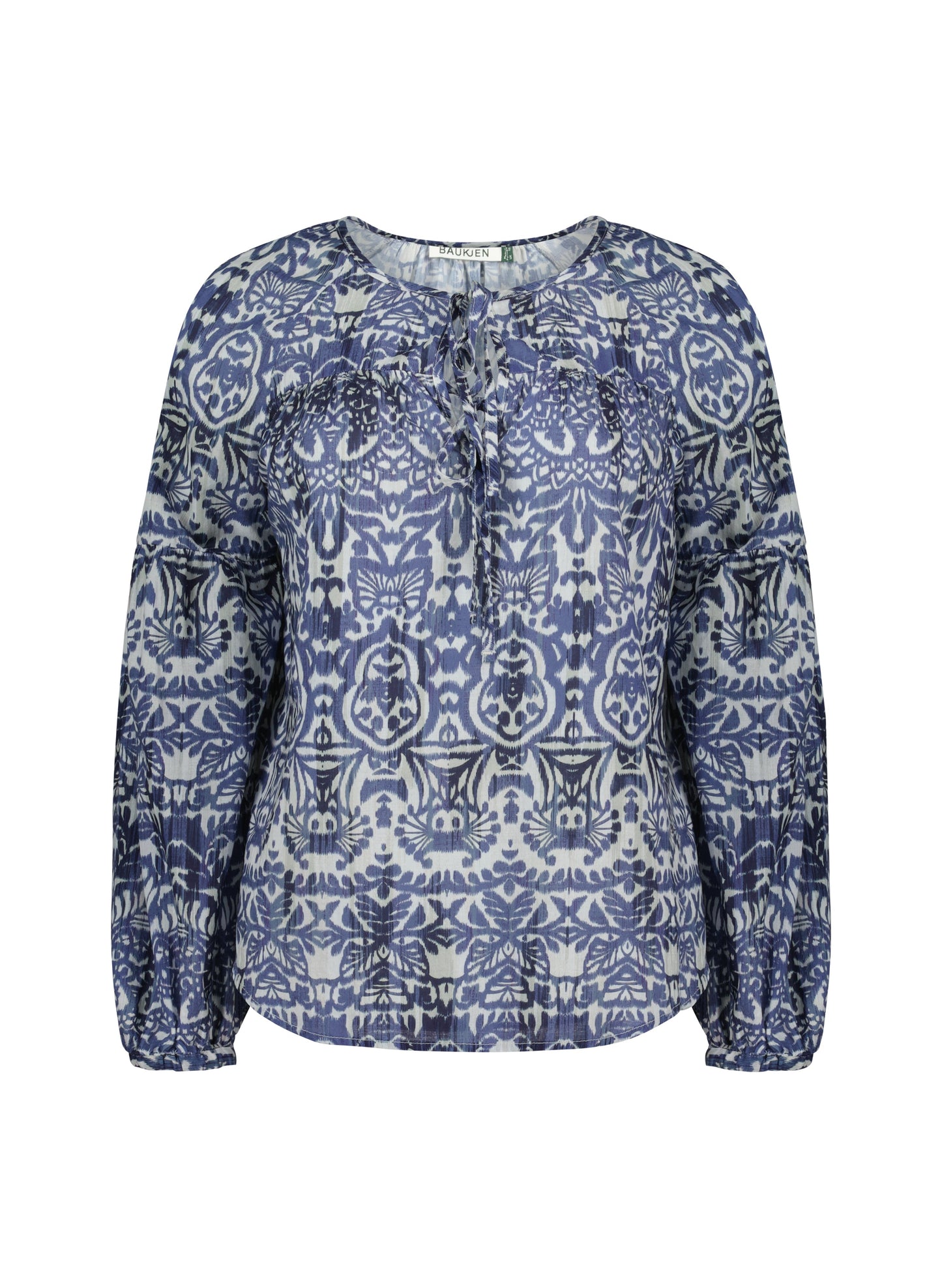 Stephanie Organic Cotton Tie Neck Blouse